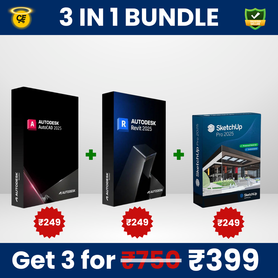 3 IN 1 Bundle | AutoCAD + Revit + SketchUp 2025 (Pre-activated)
